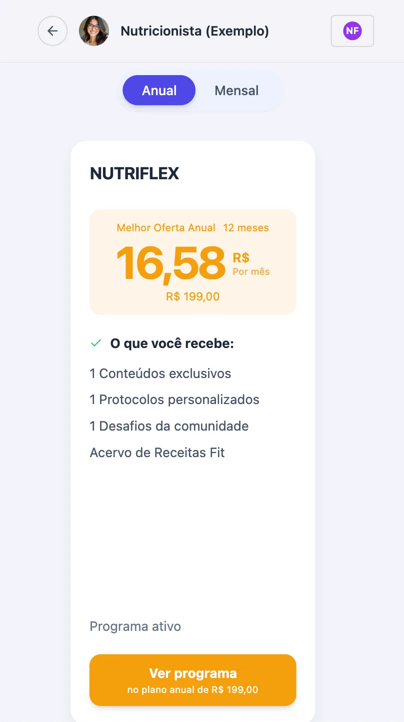 Exemplo de Programa na Página